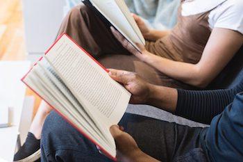 Students reading books